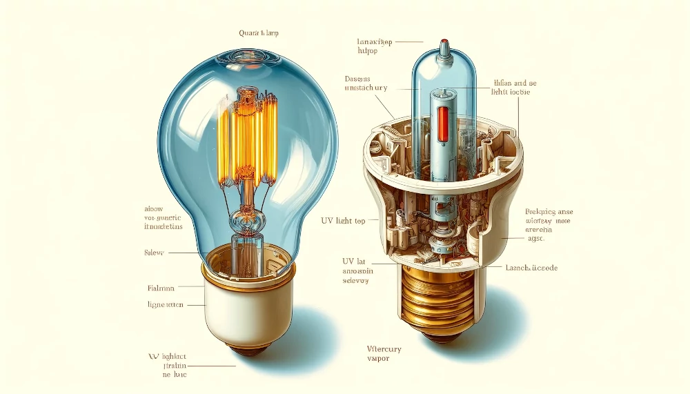 кварцевая лампа и ультрафиолетовая лампа